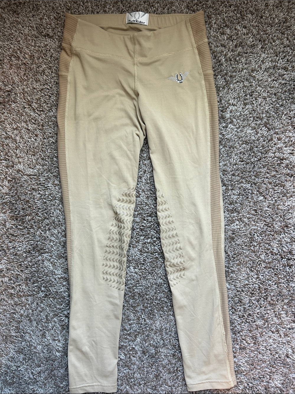 Women’s Tan Riding Leggings with Grip - TuffRider XS